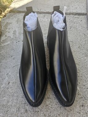 Trina Turk Black Leather Chelsea Boots